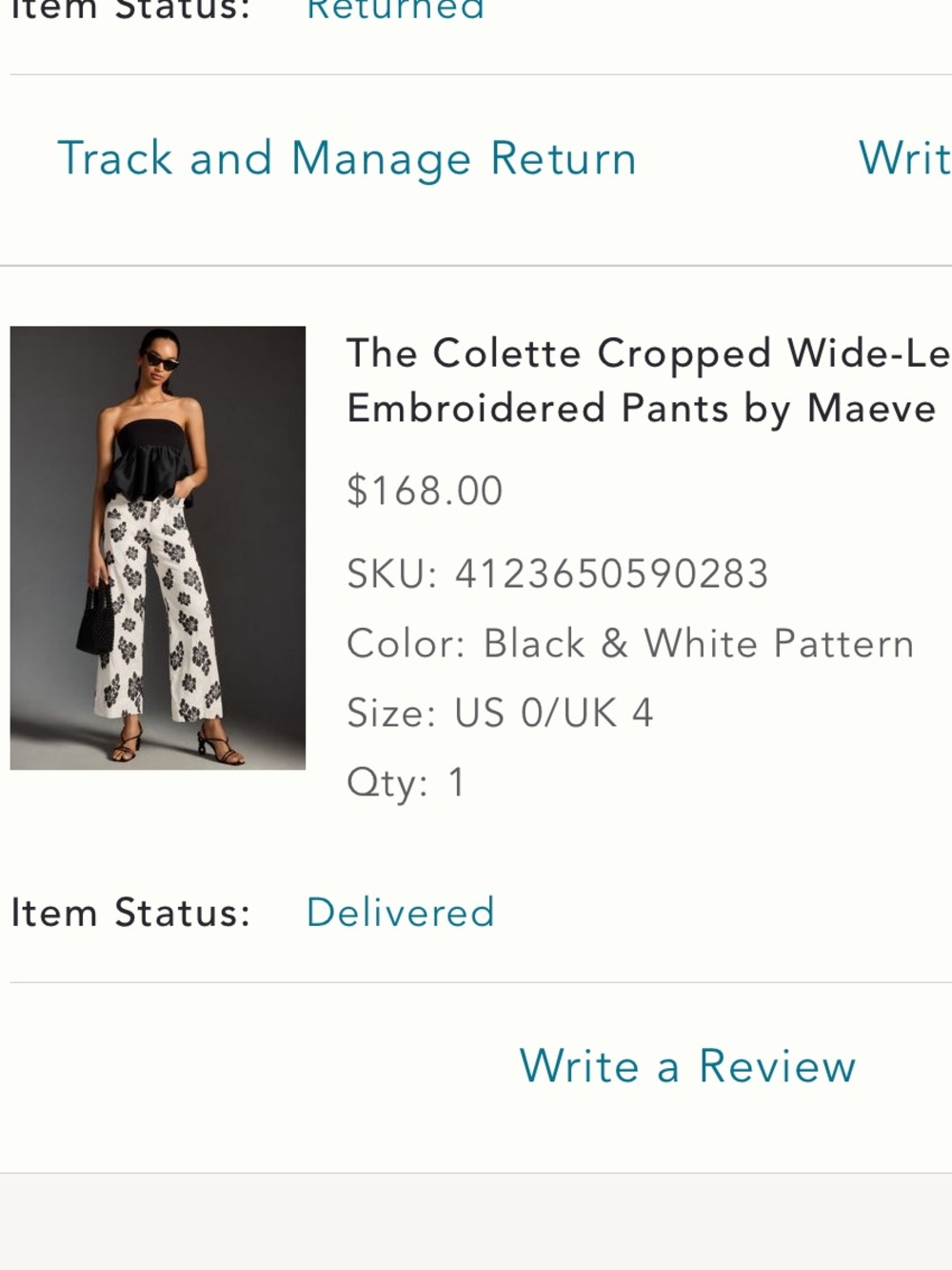 The Colette Cropped Wide-Leg Embroidered Pants by Maeve - Picture 6 of 9